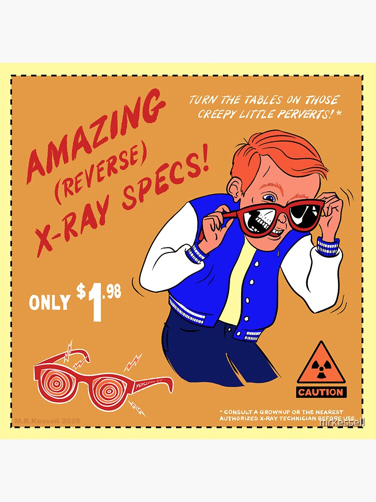 "Amazing (Reverse) XRay Specs! Retro Comic Book Ad 1950s" Sticker for