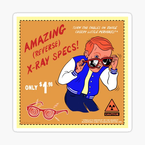 Amazing (Reverse) X-Ray Specs! Retro Comic Book Ad 1950s Sticker
