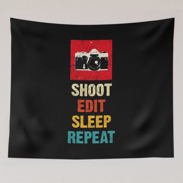 Item preview, Vintage Photographer Shoot Edit Sleep Repeat SLR Camera  design designed and sold by A-Fashion.
