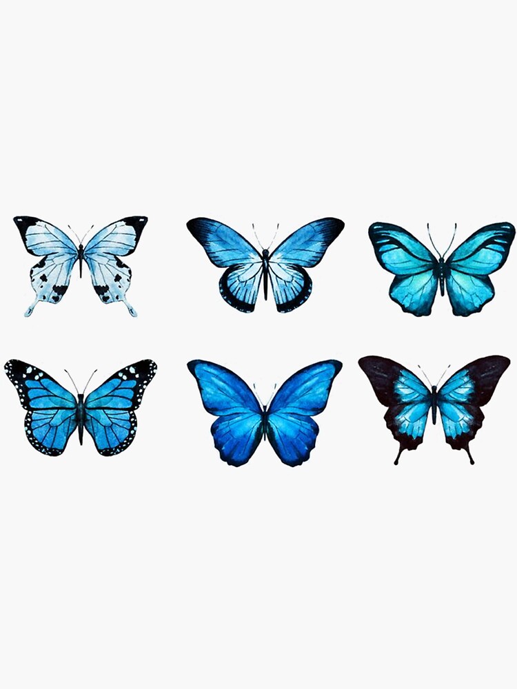 6 butterfly stickers sticker by carlyemery redbubble