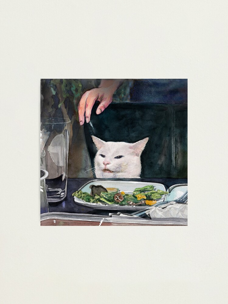 Impression Photo Femme Hurlement A Chat Meme 2 Par Fablica Redbubble