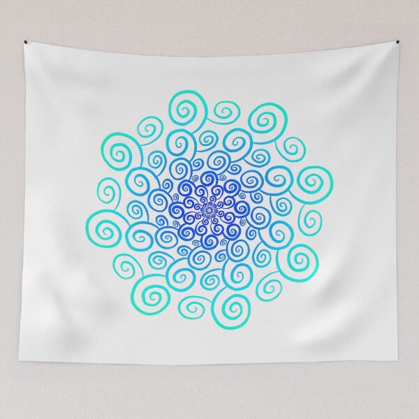Item preview, Blue and Teal Spiral Design designed and sold by NikkisPaperCo.