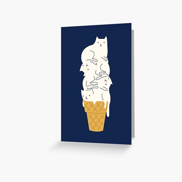 Cat Ice Cream Greeting Card
