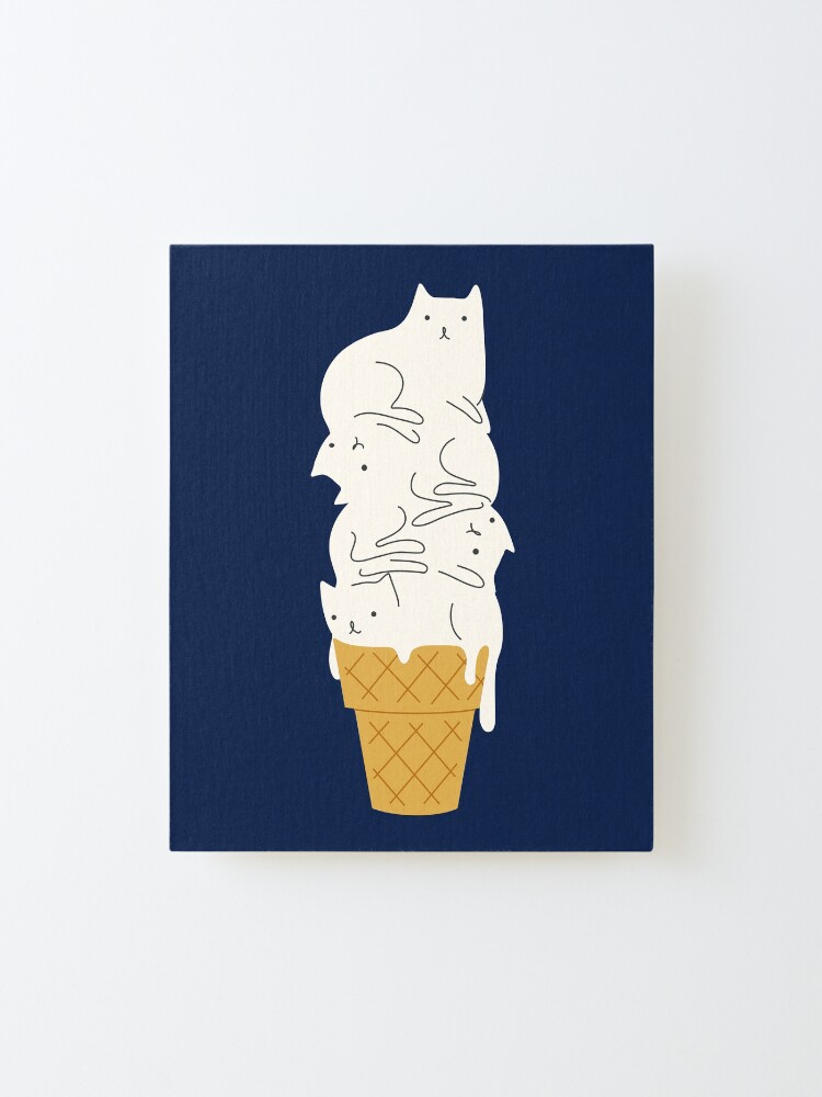 Alternate view of Cat Ice Cream Mounted Print
