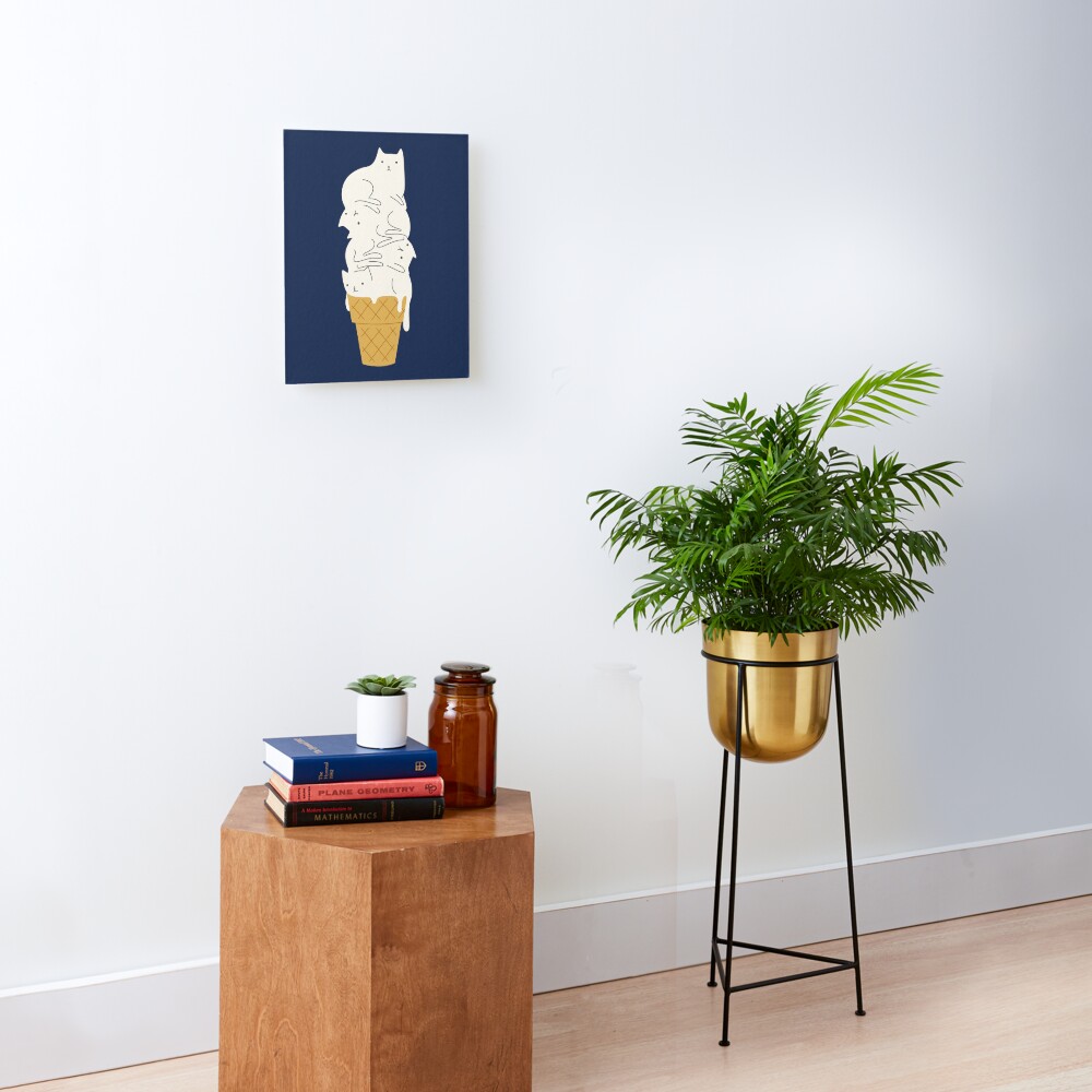 Cat Ice Cream Mounted Print