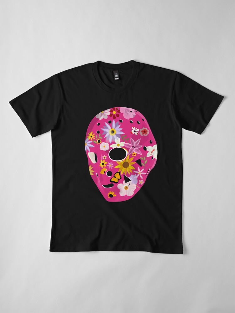 Alternate view of Vintage Goalie Mask - Springtime Flowers Premium T-Shirt