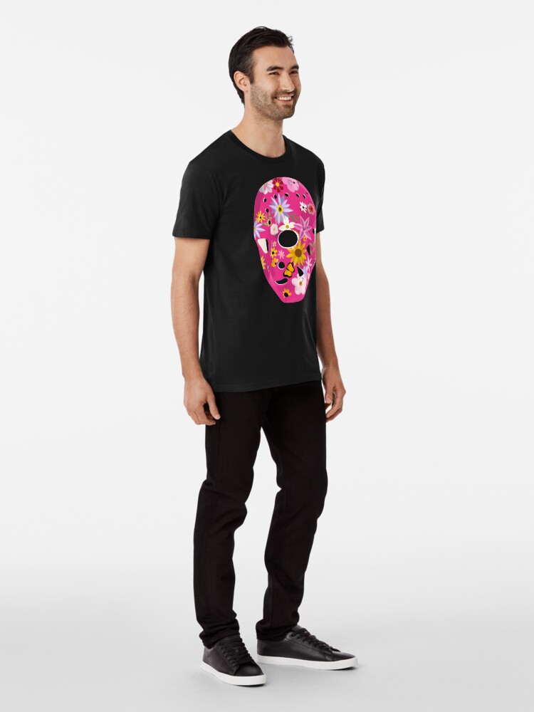 Alternate view of Vintage Goalie Mask - Springtime Flowers Premium T-Shirt