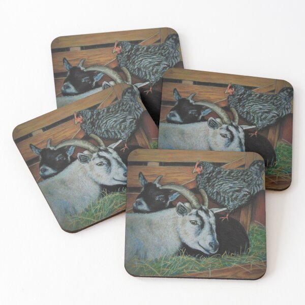 Item preview, 2 goats with chicken designed and sold by 1983Arthouse.