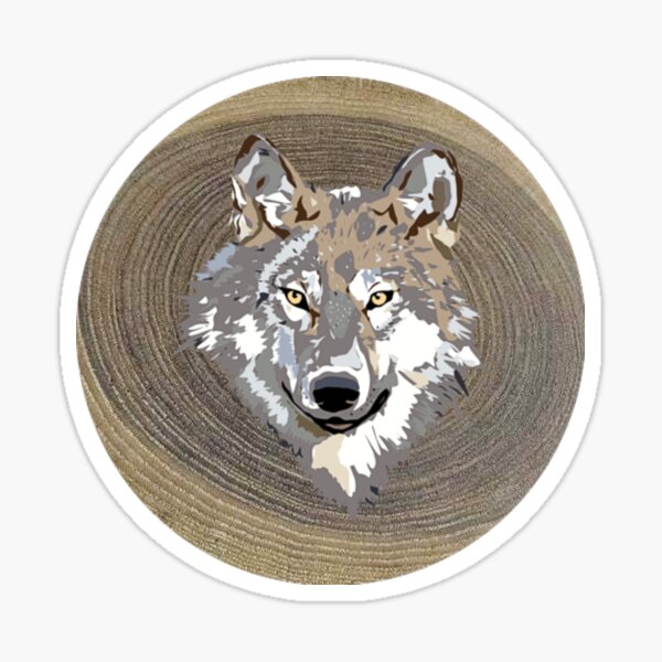 Wolf Wilderness Wood Artisan Sticker