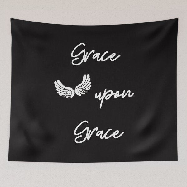 Item preview, Amazing Grace Upon Grace God Christian Faith Wings designed and sold by Laurelbdesigns.