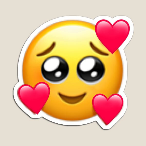 Watery Heart Eyes Hug Emoji Sticker Magnet By Emilyyhall Redbubble
