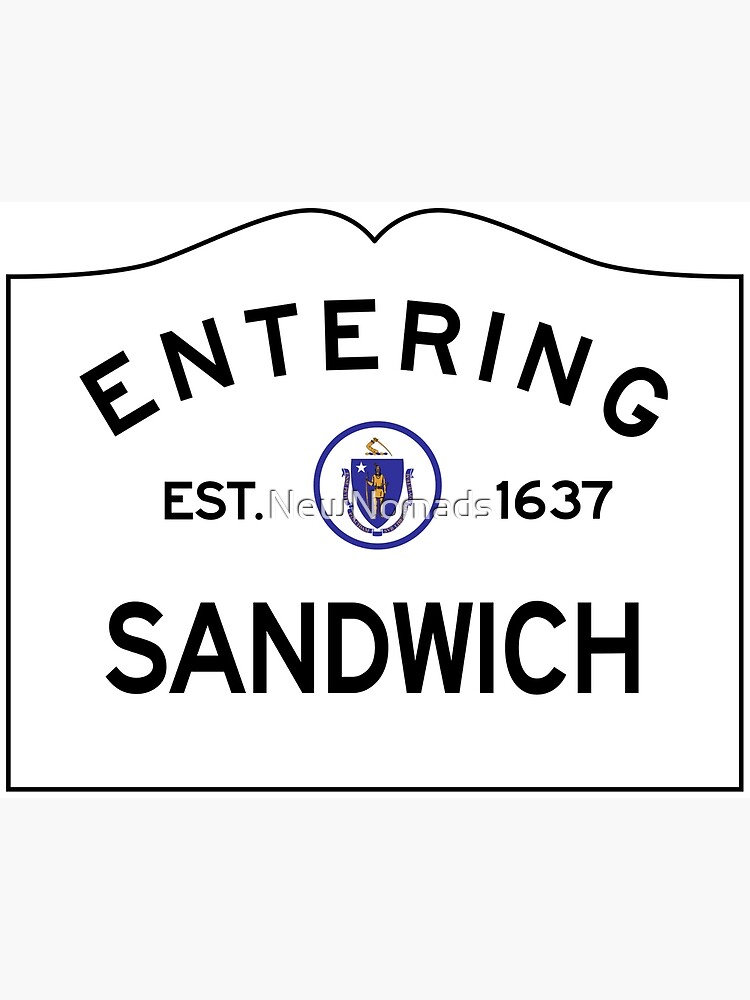 Discover Entering Sandwich Massachusetts - Commonwealth of Massachusetts Road Sign - The Cape Premium Matte Vertical Poster