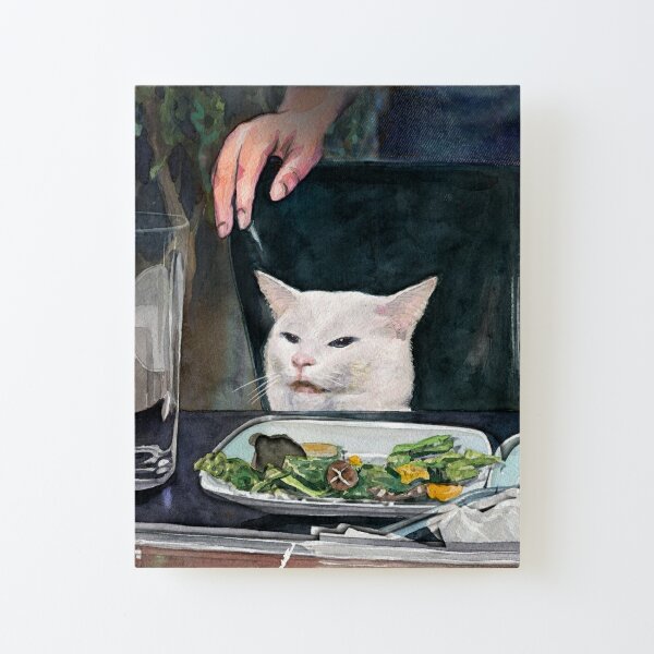 Woman Yelling at Cat Meme-2 Canvas Mounted Print