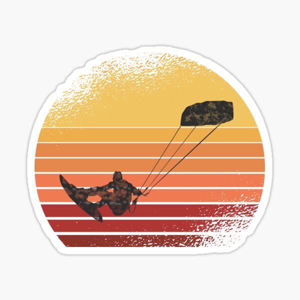 Cool retro vintage kitesurfer outfit Sticker