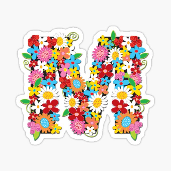 Item preview, Spring Flowers Alphabet M Monogram designed and sold by fatfatin.