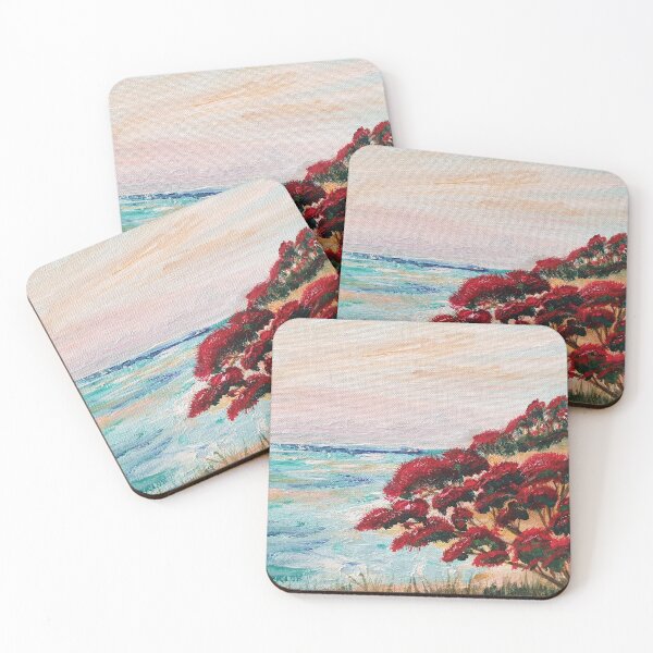 Item preview, Pohutukawa , new Zealand, seascape   oeiginal designed and sold by Mallard creek studio.