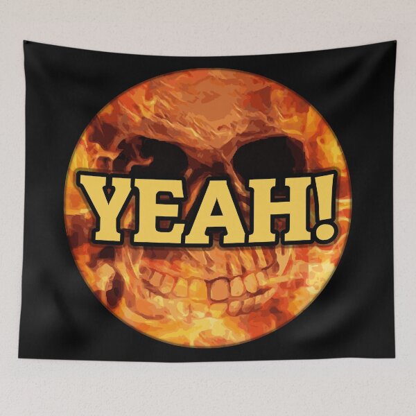 Item preview, Hell yeah concept burning skull design designed and sold by NerdySherds.