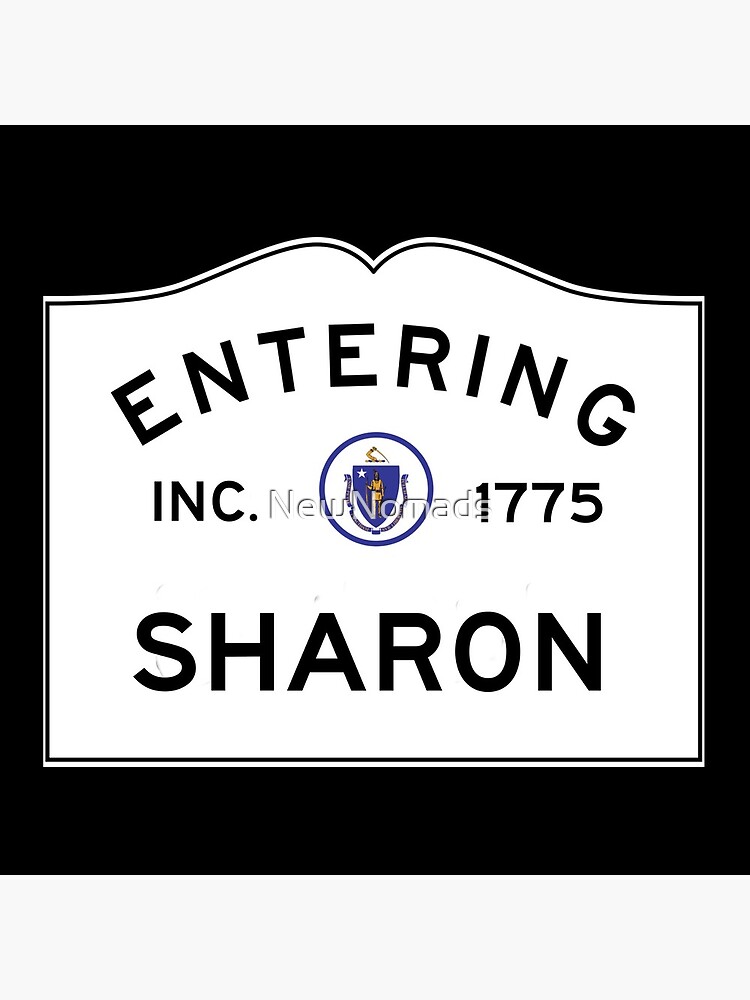 Thumbnail 5 of 5, Coasters (Set of 4), Entering Sharon Massachusetts - Commonwealth of Massachusetts Road Sign designed and sold by NewNomads.