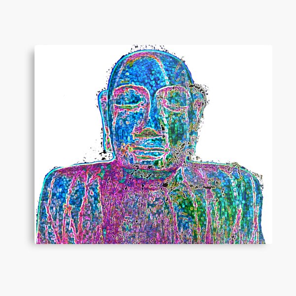 Neon Budha Metal Print