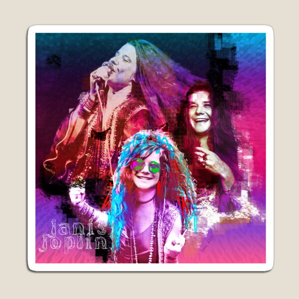 Janis Joplin, popart colors digital handmade by Iona Art Digital Magnet