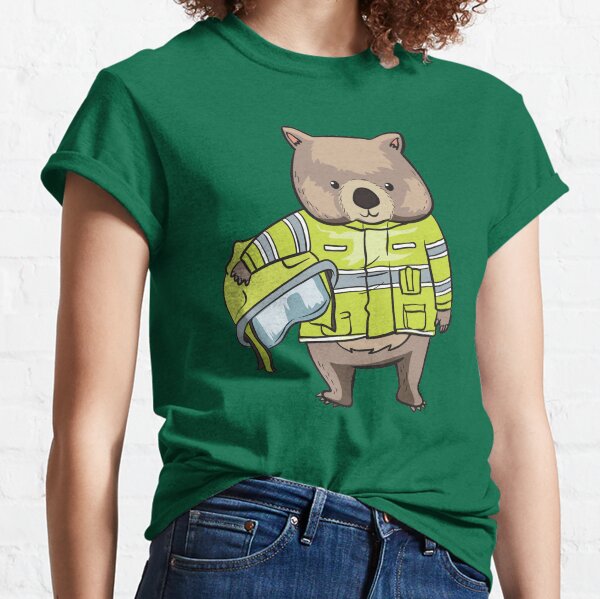 Wombat Wombats Firefighter Australia Hero Gift Classic T-Shirt