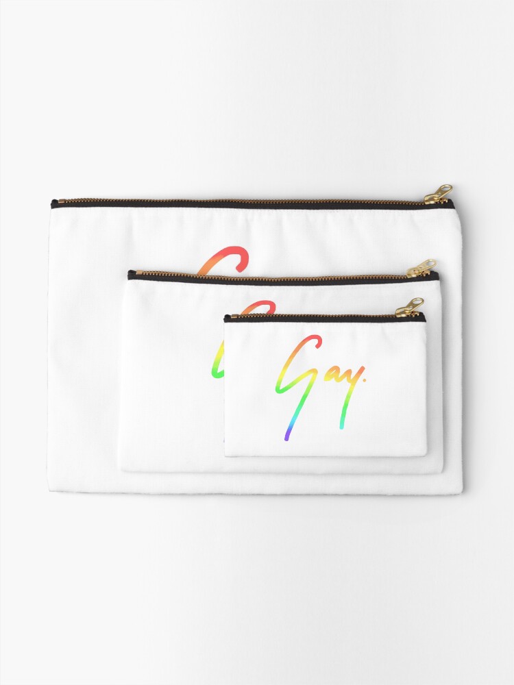 Thumbnail 2 of 4, Zipper Pouch, Gay signature - all rainbow designed and sold by Jimmies.