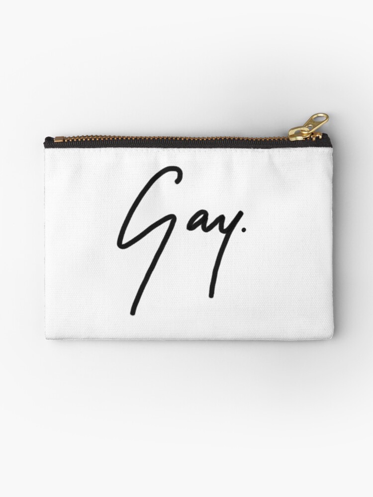 Thumbnail 1 of 4, Zipper Pouch, Gay signature - monochrome designed and sold by Jimmies.