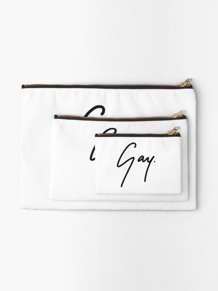 Thumbnail 2 of 4, Zipper Pouch, Gay signature - monochrome designed and sold by Jimmies.