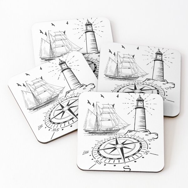 Item preview, maritime lighthouse compass sailing ship designed and sold by shurikaner.