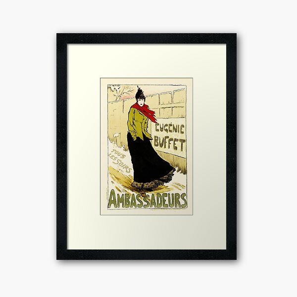 Vista previa del artículo con la obra «EMBAJADORAS Eugenie Buffet Cantante de ópera francesa Carteles de espectáculos vintage Anuncio», diseñado y vendido por retroposters.