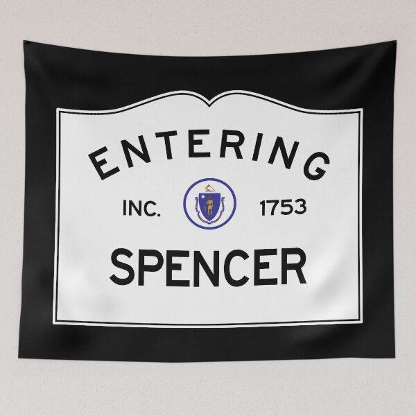 Item preview, Entering Spencer Massachusetts - Commonwealth of Massachusetts Road Sign  designed and sold by NewNomads.