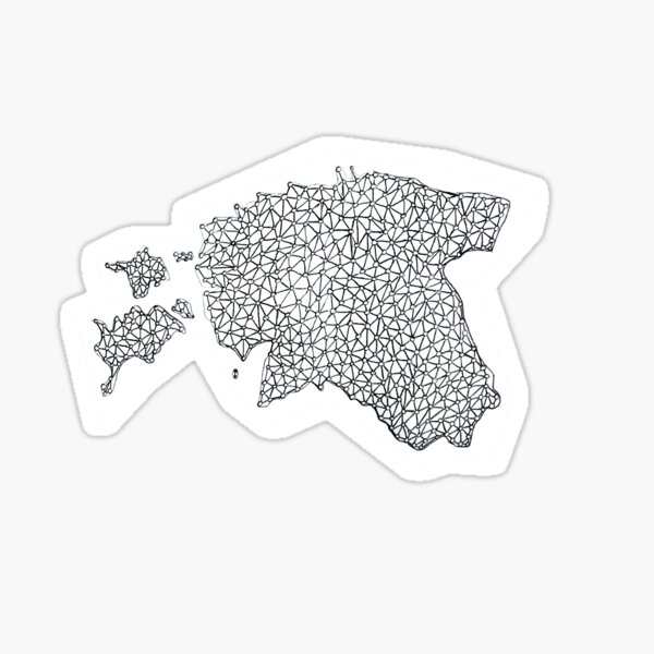 Estonia Map Illustration Sticker By Acediscovery Redbubble   St,small,507x507 Pad,600x600,f8f8f8 