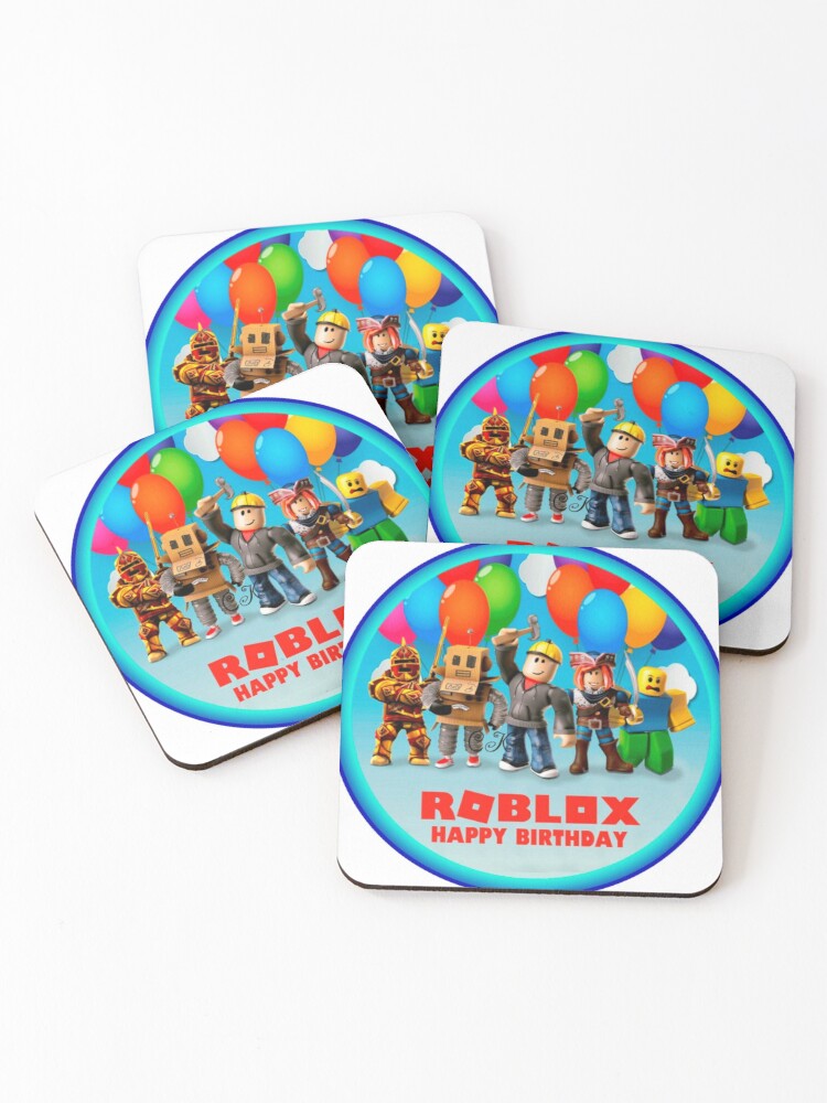 Roblox And Family In A Round Area Coasters Set Of 4 By Best5trading Redbubble - carmen box game on roblox