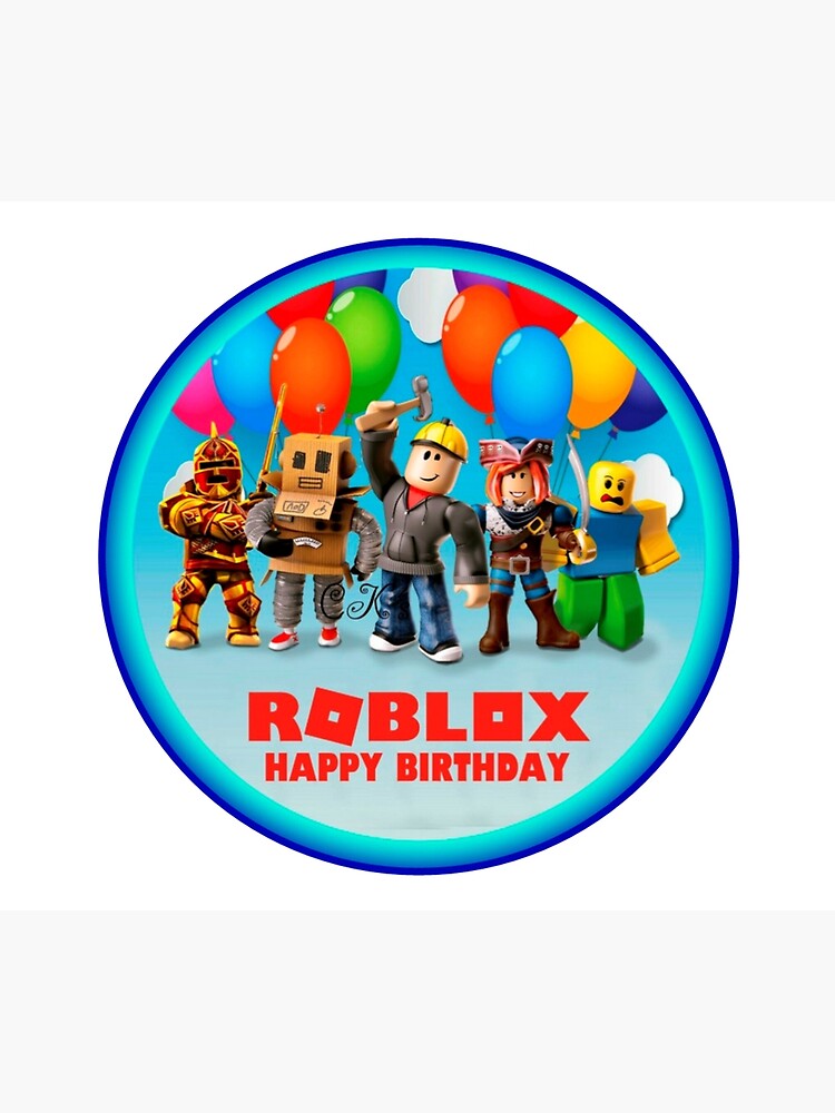 Roblox And Family In A Round Area Duvet Cover By Best5trading Redbubble - happy birthday roblox logo