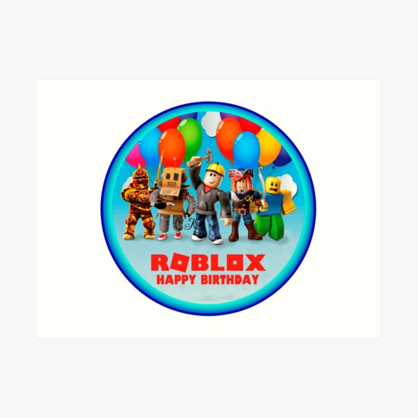 Roblox And Family In A Round Area Art Print By Best5trading Redbubble - game review roblox dodgeball 2