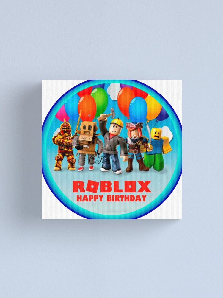 Roblox And Family In A Round Area Canvas Print By Best5trading Redbubble - roblox mario hat texture