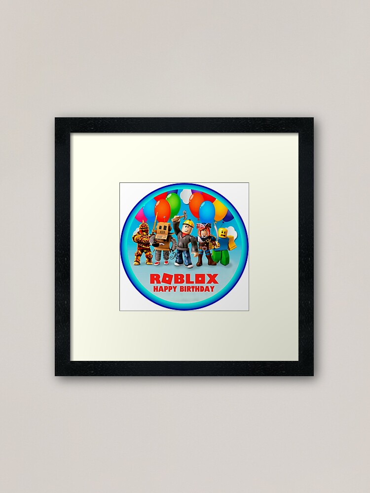 Roblox And Family In A Round Area Framed Art Print By Best5trading Redbubble - roblox hula video