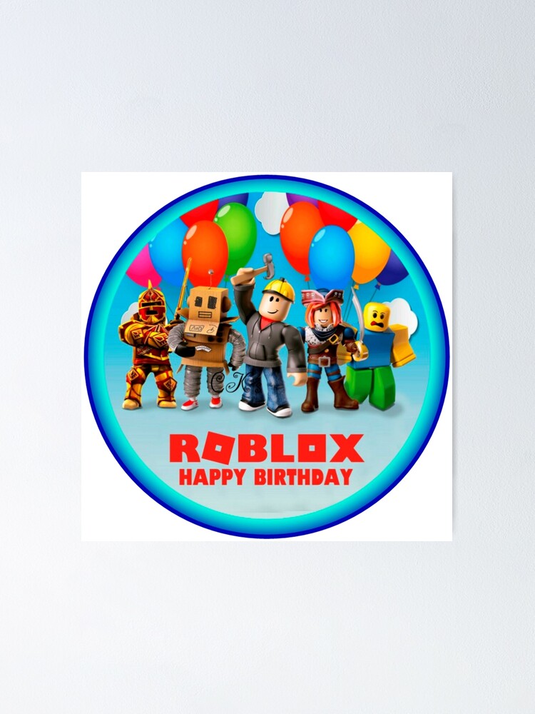 Roblox And Family In A Round Area Poster By Best5trading Redbubble - mario d roblox