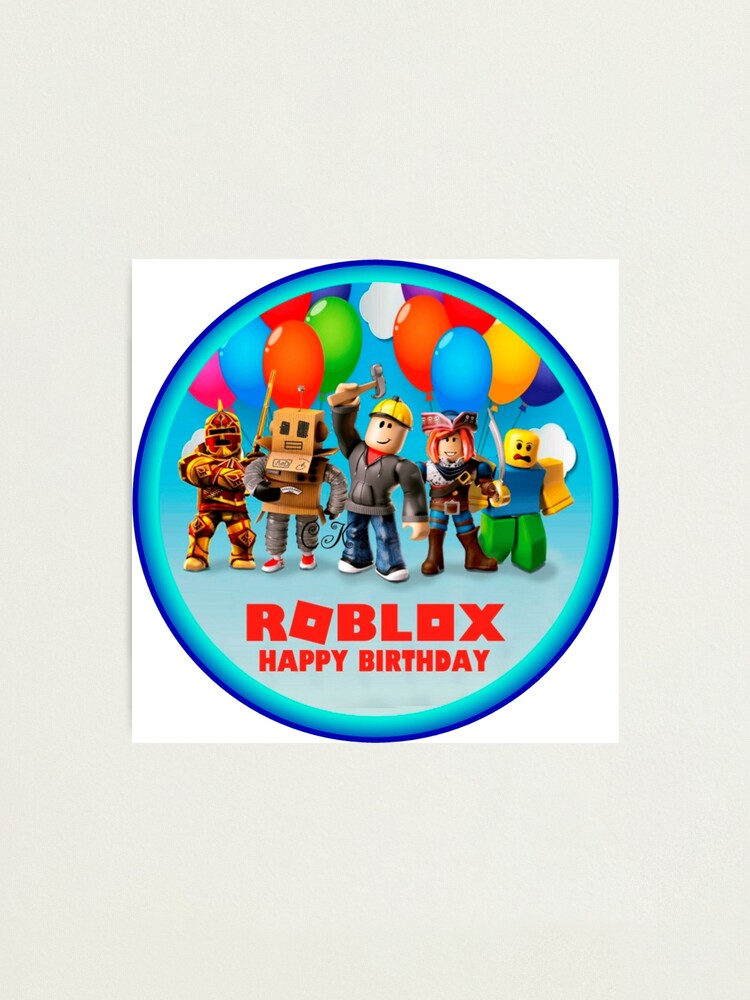 Roblox And Family In A Round Area Photographic Print By Best5trading Redbubble - mario under ground block decal roblox