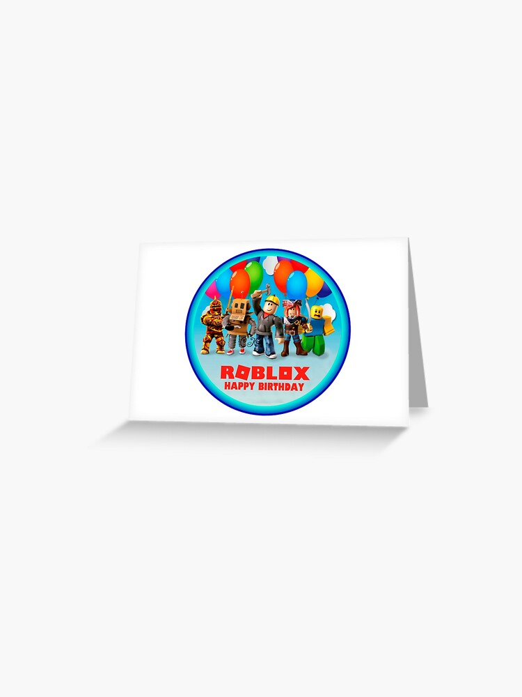 Roblox And Family In A Round Area Greeting Card By Best5trading Redbubble - roblox card portugal