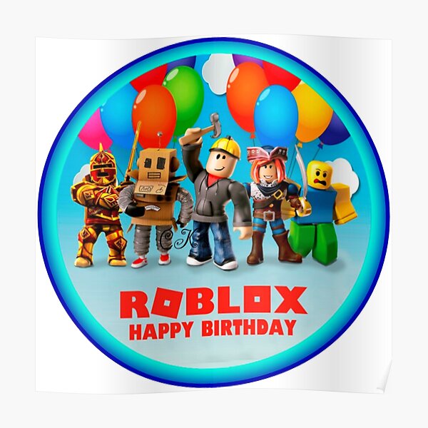 Roblox And Family In A Round Area Poster By Best5trading Redbubble - roblox the game posters