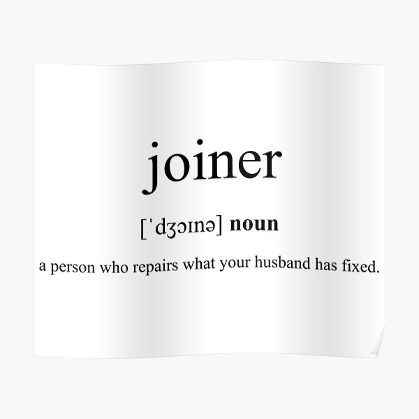 "Joiner Definition Dictionary Collection" Poster by Designschmiede