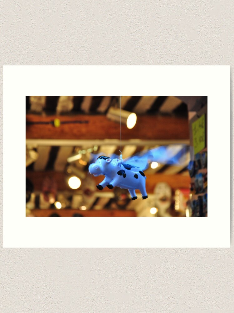 Alternate view of When the cows will fly Art Print