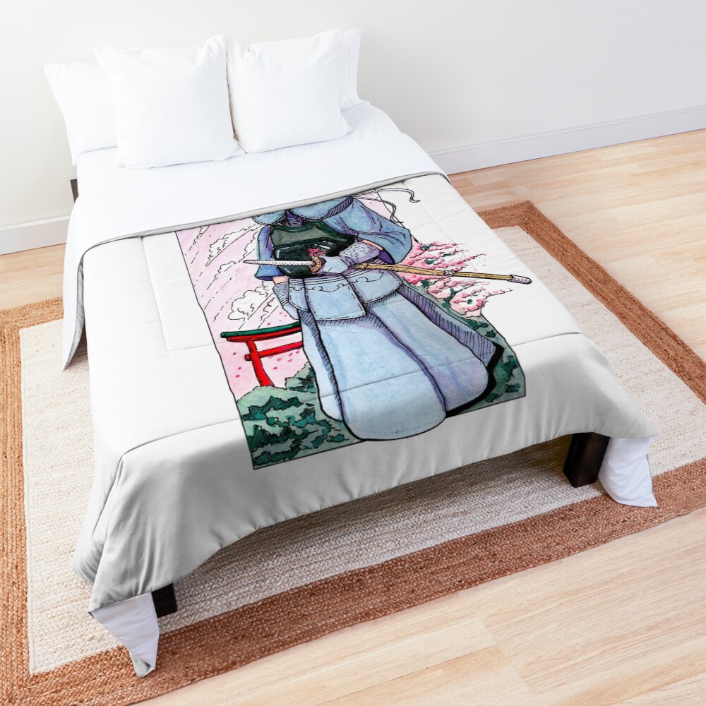 Kendoka watercolor in Japan Comforter