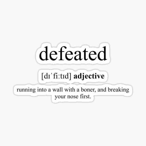 defeated-definition-dictionary-collection-sticker-for-sale-by