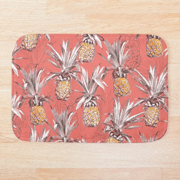 Item preview, Tinta y marcador con patrón de piña con color coral vivo. designed and sold by avamnenado.