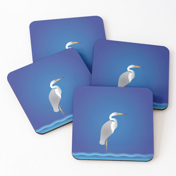 Item preview, Florida Egret or Heron Bird Watcher Blue designed and sold by AntiqueImages.