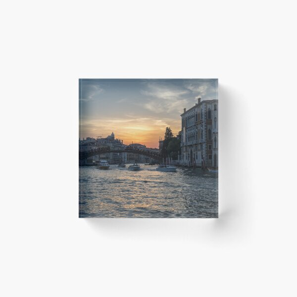 Item preview, Classic Venetian - Sunset Boat Traffic under the Accademia Bridge on the Grand Canal designed and sold by Georgia Mizuleva.