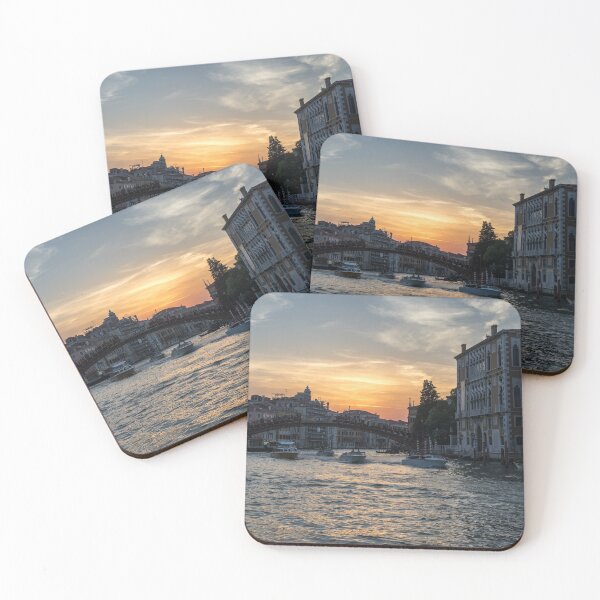 Item preview, Classic Venetian - Sunset Boat Traffic under the Accademia Bridge on the Grand Canal designed and sold by Georgia Mizuleva.