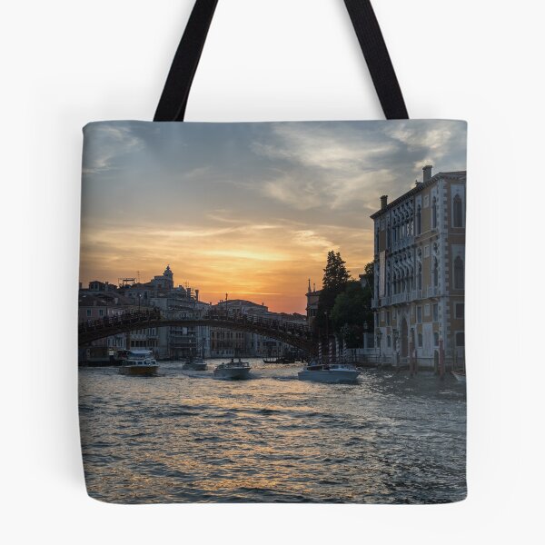Item preview, Classic Venetian - Sunset Boat Traffic under the Accademia Bridge on the Grand Canal designed and sold by Georgia Mizuleva.